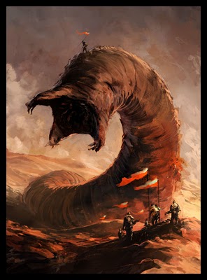 Ilustración de un gusano de arena, de Dune