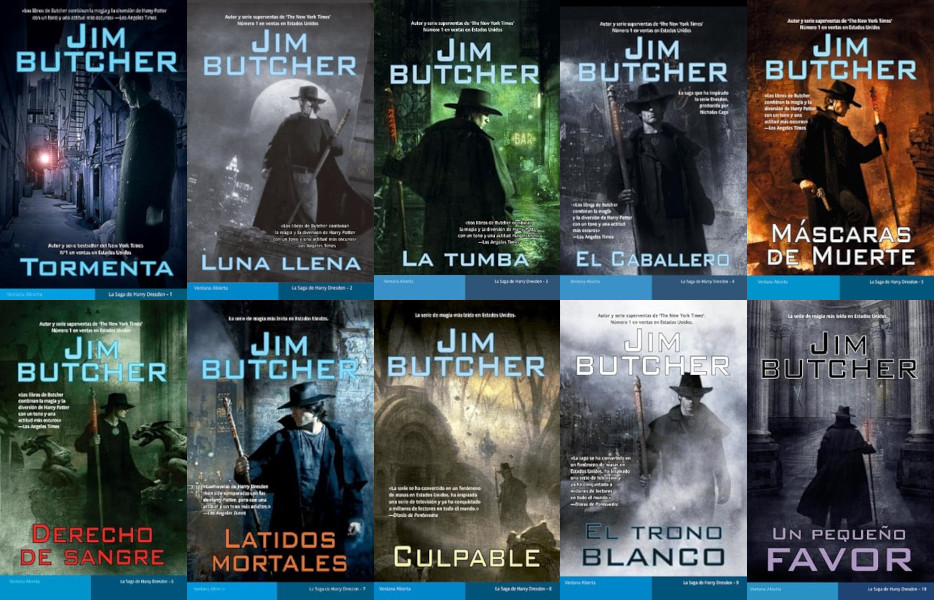 Fotomontaje con la cubiertas de los diez primeros libros