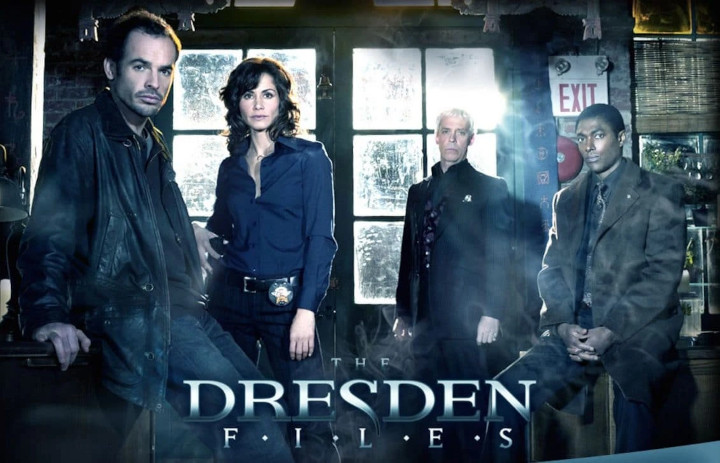 Cartel de la serie The Dresden Files con algunos de los personajes