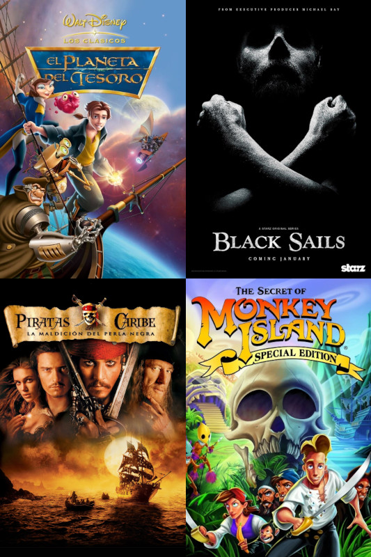 Montaje con cuatro carteles diferentes